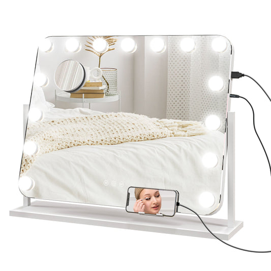14 LED bulb Tabletop Makeup Mirror, with Adjustable Settings-0