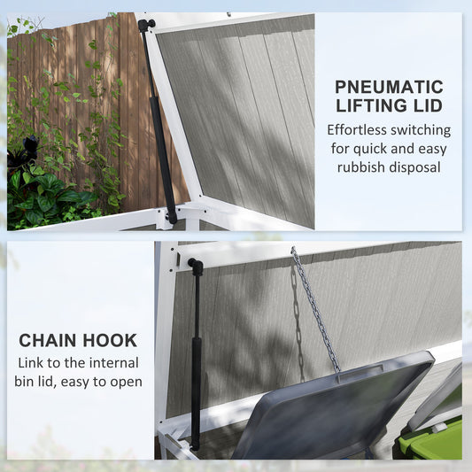4.7 x 2.5FT Lockable Garden Storage Shed for Bins - Light Grey