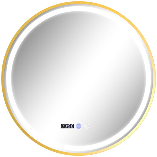 60cm Anti-Fog LED Bathroom Mirror - Gold Tone-0