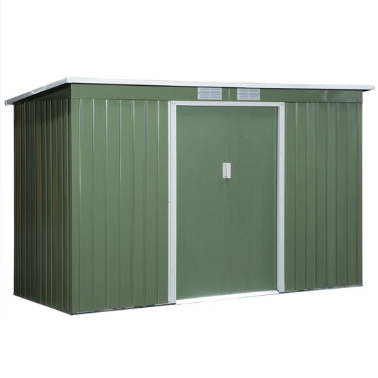 9 x 4.5 Ft Metal Garden Storage Shed with Ventilation - Light Green