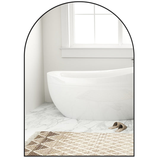 50 x 70cm Arched Home Mirror - Black-0