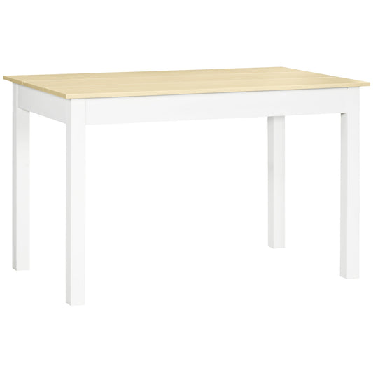 Dining Table for 4 to 6, Modern Kitchen Table with Wood Effect Tabletop, Thick Legs, 120cm, Oak Wood Grain-0