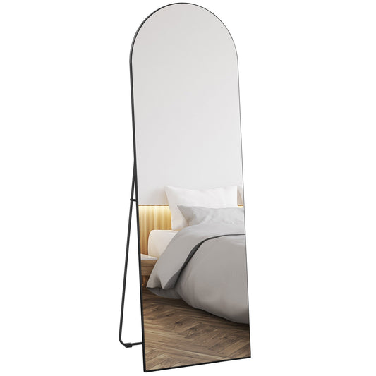 150cm Arched Full Length Mirror - Black-0