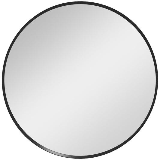 Modern Round Decorative Wall Mirror for Home Decor - Black-0