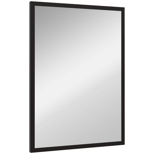 Wall Bathroom Mirror, 70 x 50 cm Wall-Mounted Mirror for Living Room, Bedroom, Hallway, Black-0
