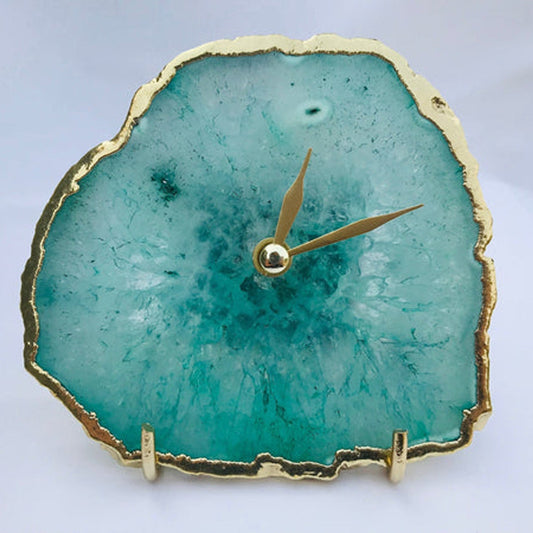 10 " Frosted Glass Aqua Agate Wall Clock/Personalised Momento-0