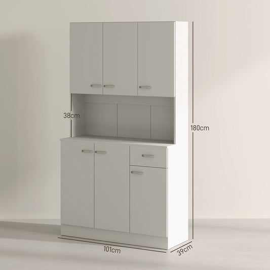 Freestanding Kitchen Pantry Storage Cabinet - White
