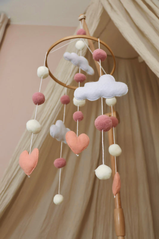 Handmade Little Hearts baby mobile