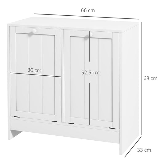 Double Hamper Laundry Storage Cabinet - White
