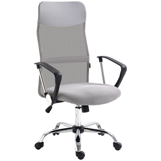 Ergonomic Office Chair Mesh Chair with Adjustable Height Tilt Function Light Grey