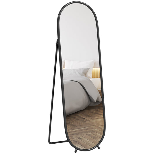 Two-Way Curved Full Length Mirror - Black-0