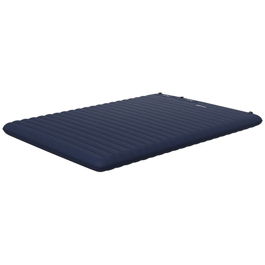 Double Inflatable Mattress with Built-In Pump for Easy Setup - Blue-0