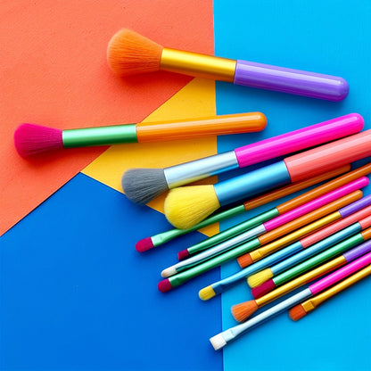 Rainbow Makeup Brush Set
