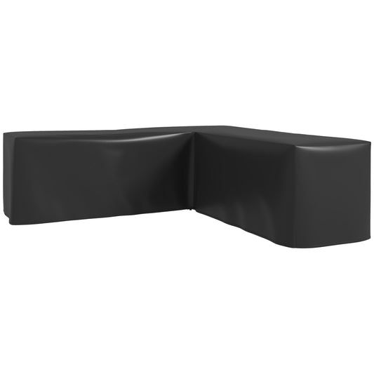 250 x 250cm L-Shaped Rattan Sofa Cover - Waterproof UV Protection-0