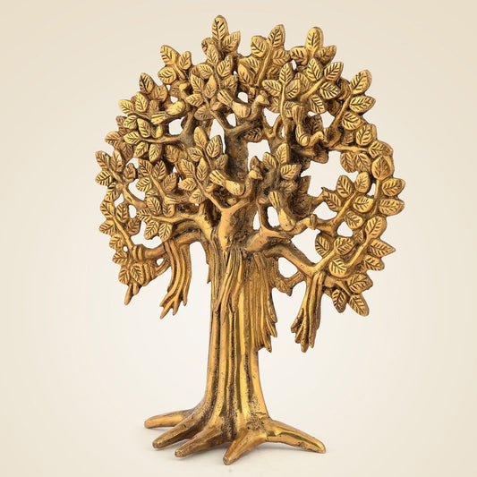 Brass Kalpavriksha Tree of Life – 10.5" Showpiece for Gifting & Decor