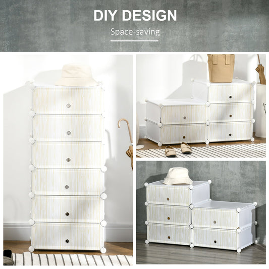 Six Cube Modular Storage Storage Unit - White