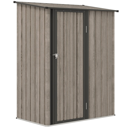 5ft x 3ft Metal Garden Storage Shed with Lockable Door Light Grey