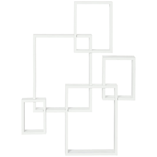 Floating Shelves, Wall Mounted Interlocking Cube Shelves, Display Wall Shelf for Living Room, Bedroom, Hallways, White-0