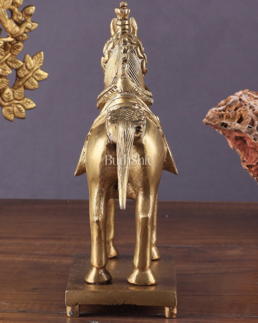 Brass Horse Standing Showpiece Statue – Elegant Design | 7.5 Inches