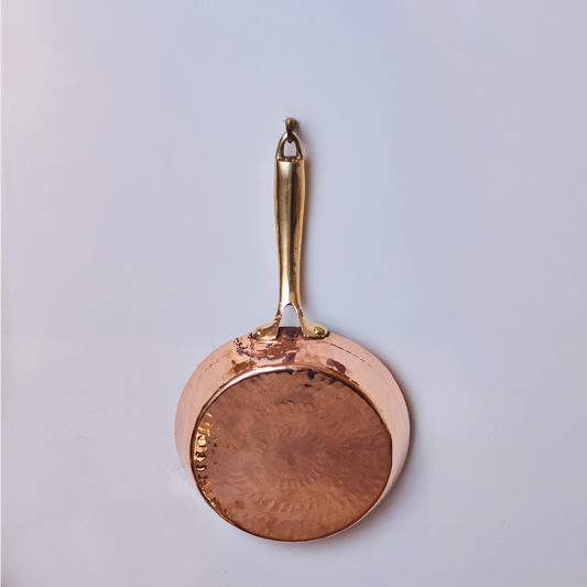 Copper Frypan (Frying Pan) with Brass Handle