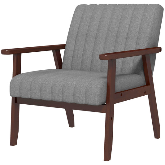 Modern Upholstered Accent Chair with Comfortable Support - Grey