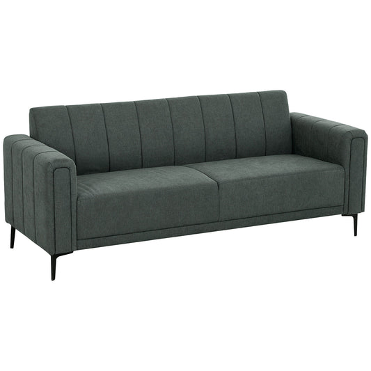 Three-Seater Relaxed Modern Sofa - Grey-0