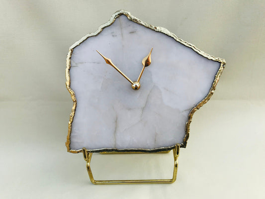 White Agate Large Wall/Table Clock/Personalised Momento-0