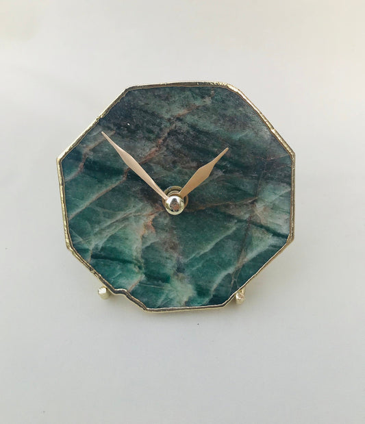 Sage Green Octagon Wall/Desk Clock/Personalised Momento