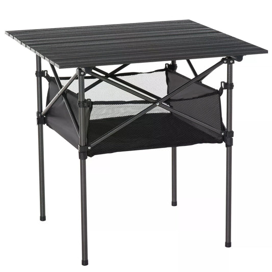 Lightweight Folding Camping Table with Mesh Storage Bag - Aluminum