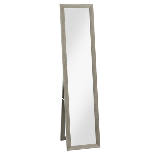 Rustic Full Length Mirror, Hanging and Freestanding Floor Mirror, Farmhouse Decorative Wall Mirror, for Living Room, Bedroom, 155 cm, Grey-0