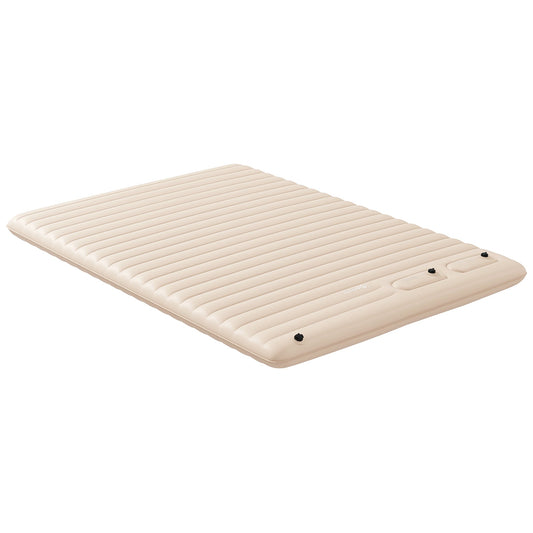 Double Inflatable Mattress with Built-In Pump for Easy Setup - White-0