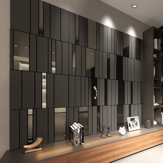 Dark Grey and Silver Stripes 3D Wall Panels-0