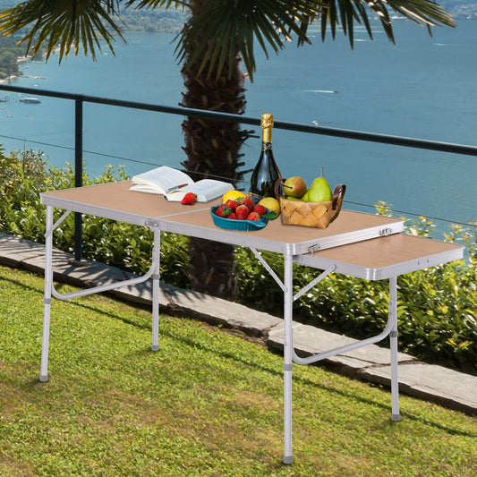 4ft Folding Portable Outdoor Table with Aluminium Frame Silver