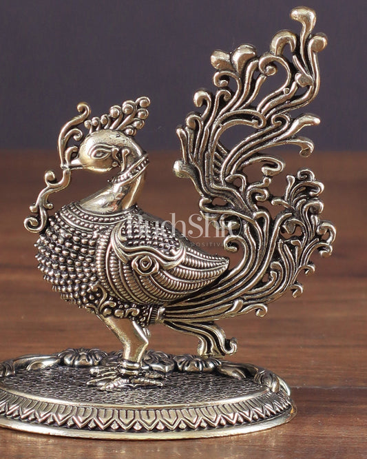 Superfine brass Intricate Peacock Showpiece – 4"