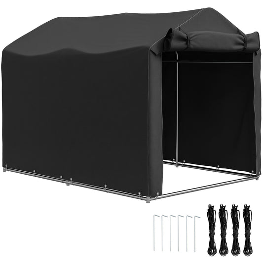 Garden Storage Tent with Roll-Up Door - Waterproof Black Shelter