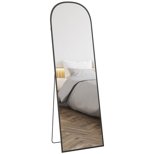 162cm Aluminium Frame Standing Mirror - Black-0