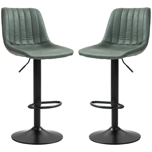Set of Two Retro Tub Bar Stools - Green